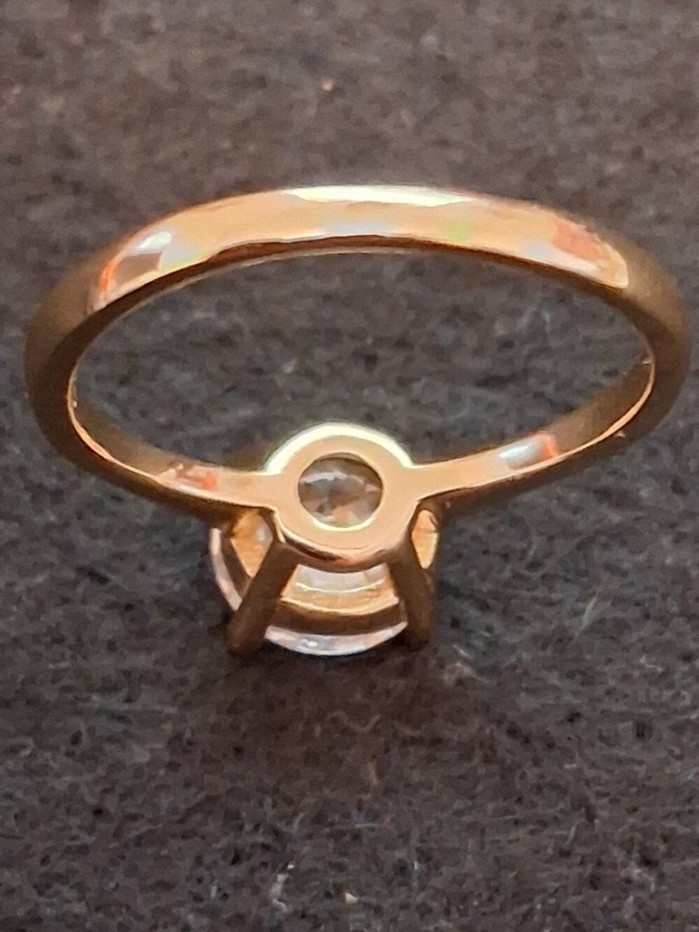 2 CT Round Moissanite Solitaire Ring Yellow Gold Vermeil S925 Size 7 - Picture 8 of 11